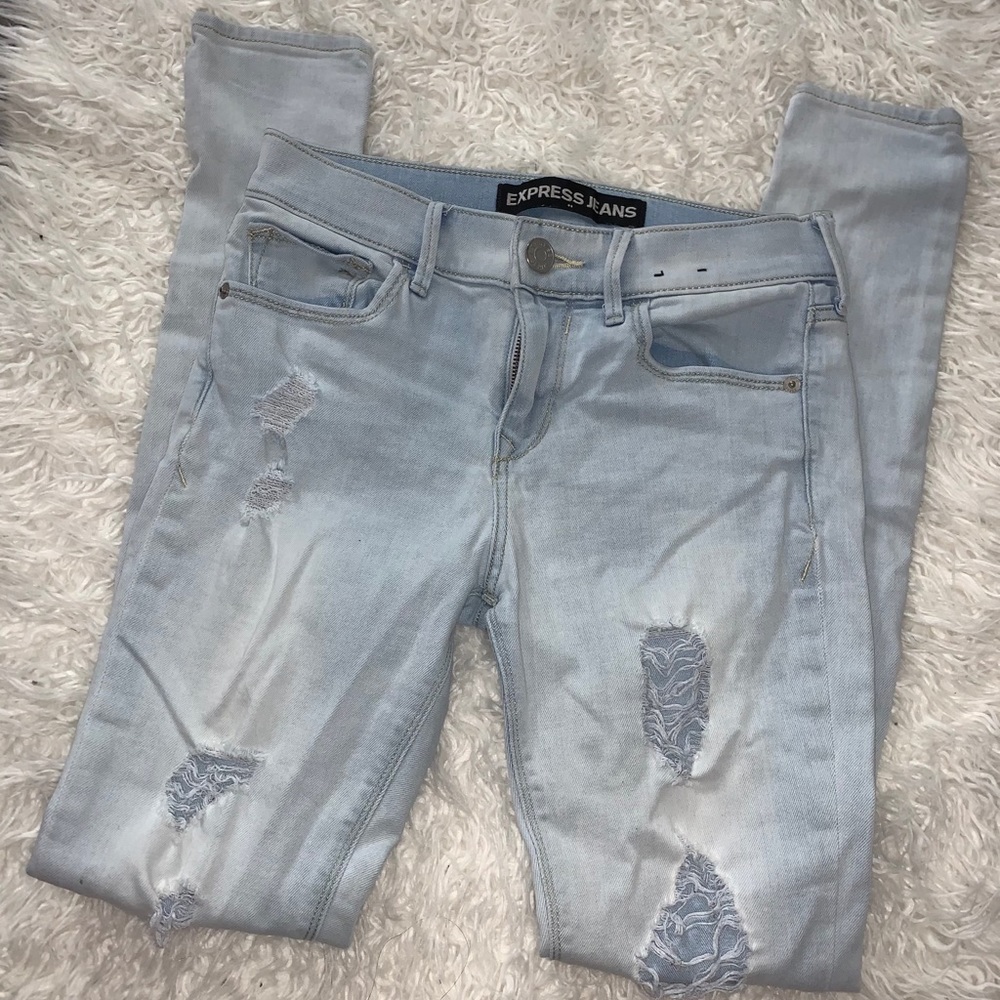 Light Blue Distressed Jeans